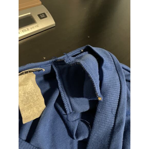 Vintage Womens Midi Dress Size 12 Blue Long Sleeve Neutral Minimalist 80s FLAW - Picture 6 of 12
